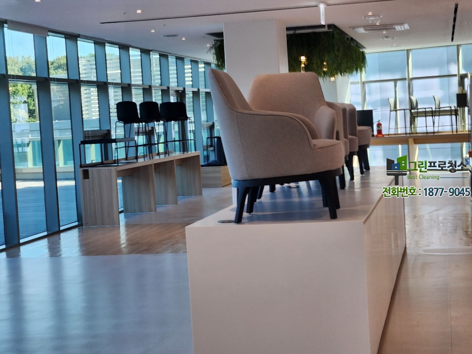 전문 청소업체 그린프로청소 작업 모습